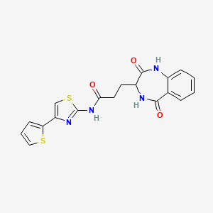 3-(2,5-dioxo-2,3,4,5-tetrahydro-1H-1,4-benzodiazepin-3-yl)-N-[4-(thiophen-2-yl)-1,3-thiazol-2-yl]propanamide