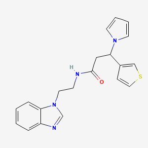 N-[2-(1H-benzimidazol-1-yl)ethyl]-3-(1H-pyrrol-1-yl)-3-(thiophen-3-yl)propanamide