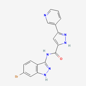 N-(6-bromo-1H-indazol-3-yl)-5-(pyridin-3-yl)-1H-pyrazole-3-carboxamide