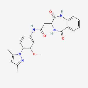 N-[4-(3,5-dimethyl-1H-pyrazol-1-yl)-3-methoxyphenyl]-2-(2-hydroxy-5-oxo-4,5-dihydro-3H-1,4-benzodiazepin-3-yl)acetamide