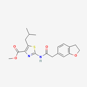 Methyl 2-[(2,3-dihydro-1-benzofuran-6-ylacetyl)amino]-5-(2-methylpropyl)-1,3-thiazole-4-carboxylate