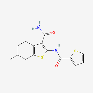 molecular formula C15H16N2O2S2 B10978651 6-Methyl-2-[(thiophen-2-ylcarbonyl)amino]-4,5,6,7-tetrahydro-1-benzothiophene-3-carboxamide 