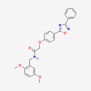 molecular formula C25H23N3O5 B10978669 N-(2,5-dimethoxybenzyl)-2-[4-(3-phenyl-1,2,4-oxadiazol-5-yl)phenoxy]acetamide 