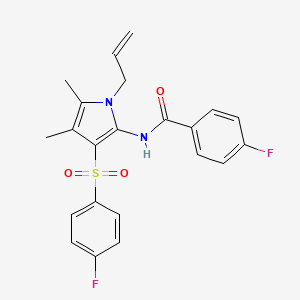 4-fluoro-N-{3-[(4-fluorophenyl)sulfonyl]-4,5-dimethyl-1-(prop-2-en-1-yl)-1H-pyrrol-2-yl}benzamide