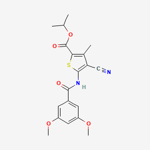 Propan-2-yl 4-cyano-5-{[(3,5-dimethoxyphenyl)carbonyl]amino}-3-methylthiophene-2-carboxylate