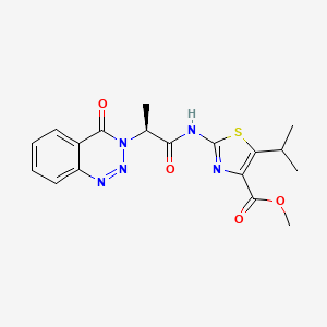 methyl 2-{[(2S)-2-(4-oxo-1,2,3-benzotriazin-3(4H)-yl)propanoyl]amino}-5-(propan-2-yl)-1,3-thiazole-4-carboxylate