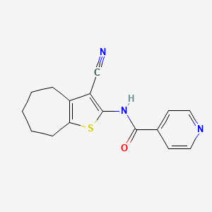 N-(3-cyano-5,6,7,8-tetrahydro-4H-cyclohepta[b]thiophen-2-yl)pyridine-4-carboxamide