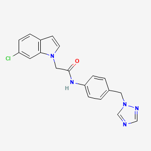 2-(6-chloro-1H-indol-1-yl)-N-[4-(1H-1,2,4-triazol-1-ylmethyl)phenyl]acetamide