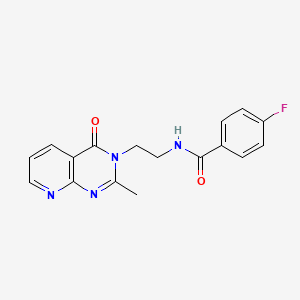 4-fluoro-N-[2-(2-methyl-4-oxopyrido[2,3-d]pyrimidin-3(4H)-yl)ethyl]benzamide