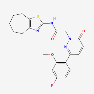 2-[3-(4-fluoro-2-methoxyphenyl)-6-oxopyridazin-1(6H)-yl]-N-[(2Z)-3,4,5,6,7,8-hexahydro-2H-cyclohepta[d][1,3]thiazol-2-ylidene]acetamide