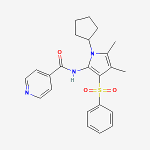 N-[1-cyclopentyl-4,5-dimethyl-3-(phenylsulfonyl)-1H-pyrrol-2-yl]pyridine-4-carboxamide