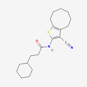 N-(3-cyano-4,5,6,7,8,9-hexahydrocycloocta[b]thiophen-2-yl)-3-cyclohexylpropanamide