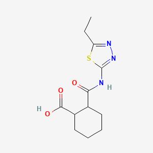 molecular formula C12H17N3O3S B10978907 2-[(5-Ethyl-1,3,4-thiadiazol-2-yl)carbamoyl]cyclohexanecarboxylic acid 