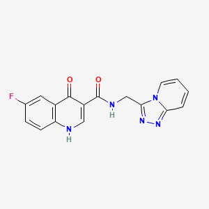 6-fluoro-4-oxo-N-([1,2,4]triazolo[4,3-a]pyridin-3-ylmethyl)-1,4-dihydroquinoline-3-carboxamide