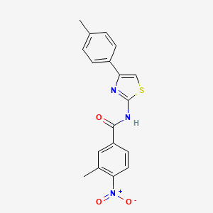 3-methyl-N-[4-(4-methylphenyl)-1,3-thiazol-2-yl]-4-nitrobenzamide