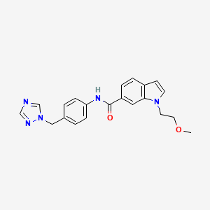 1-(2-methoxyethyl)-N-[4-(1H-1,2,4-triazol-1-ylmethyl)phenyl]-1H-indole-6-carboxamide