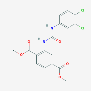 molecular formula C17H14Cl2N2O5 B10979012 Dimethyl 2-{[(3,4-dichlorophenyl)carbamoyl]amino}benzene-1,4-dicarboxylate 