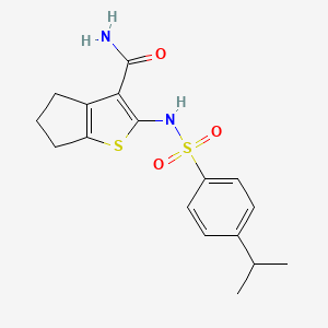 2-({[4-(propan-2-yl)phenyl]sulfonyl}amino)-5,6-dihydro-4H-cyclopenta[b]thiophene-3-carboxamide