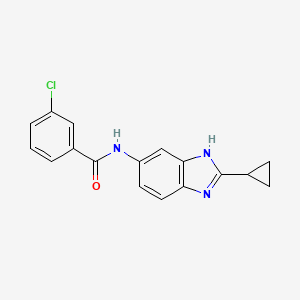 3-chloro-N-(2-cyclopropyl-1H-benzimidazol-5-yl)benzamide