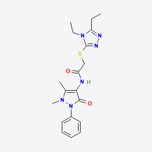 2-[(4,5-diethyl-4H-1,2,4-triazol-3-yl)sulfanyl]-N-(1,5-dimethyl-3-oxo-2-phenyl-2,3-dihydro-1H-pyrazol-4-yl)acetamide