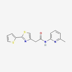 N-(6-methylpyridin-2-yl)-2-[2-(thiophen-2-yl)-1,3-thiazol-4-yl]acetamide