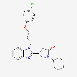 4-{1-[3-(4-chlorophenoxy)propyl]-1H-benzimidazol-2-yl}-1-cyclohexylpyrrolidin-2-one