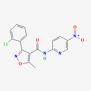 3-(2-chlorophenyl)-5-methyl-N-(5-nitropyridin-2-yl)-1,2-oxazole-4-carboxamide