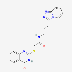 2-[(4-hydroxyquinazolin-2-yl)sulfanyl]-N-[3-([1,2,4]triazolo[4,3-a]pyridin-3-yl)propyl]acetamide