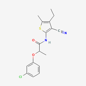 2-(3-chlorophenoxy)-N-(3-cyano-4-ethyl-5-methylthiophen-2-yl)propanamide