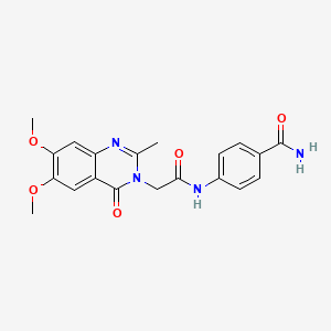 4-{[(6,7-dimethoxy-2-methyl-4-oxoquinazolin-3(4H)-yl)acetyl]amino}benzamide