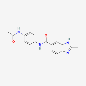 N-[4-(acetylamino)phenyl]-2-methyl-1H-benzimidazole-6-carboxamide