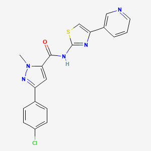 3-(4-chlorophenyl)-1-methyl-N-[4-(pyridin-3-yl)-1,3-thiazol-2-yl]-1H-pyrazole-5-carboxamide