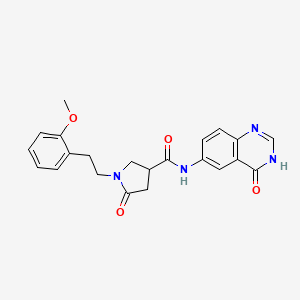 molecular formula C22H22N4O4 B10979450 N-(4-hydroxyquinazolin-6-yl)-1-[2-(2-methoxyphenyl)ethyl]-5-oxopyrrolidine-3-carboxamide 