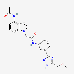 2-[4-(acetylamino)-1H-indol-1-yl]-N-{3-[5-(methoxymethyl)-1H-1,2,4-triazol-3-yl]phenyl}acetamide