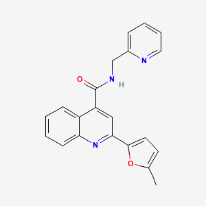 2-(5-methylfuran-2-yl)-N-(pyridin-2-ylmethyl)quinoline-4-carboxamide