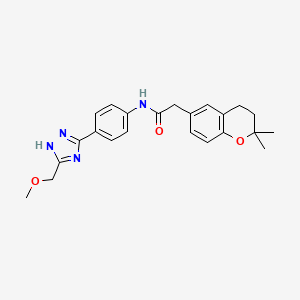 2-(2,2-dimethyl-3,4-dihydro-2H-chromen-6-yl)-N-{4-[5-(methoxymethyl)-1H-1,2,4-triazol-3-yl]phenyl}acetamide