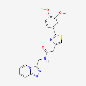 N-([1,2,4]triazolo[4,3-a]pyridin-3-ylmethyl)-2-(2-(3,4-dimethoxyphenyl)thiazol-4-yl)acetamide