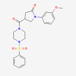 1-(3-Methoxyphenyl)-4-{[4-(phenylsulfonyl)piperazin-1-yl]carbonyl}pyrrolidin-2-one