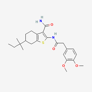 molecular formula C24H32N2O4S B10979706 2-{[(3,4-Dimethoxyphenyl)acetyl]amino}-6-(2-methylbutan-2-yl)-4,5,6,7-tetrahydro-1-benzothiophene-3-carboxamide 