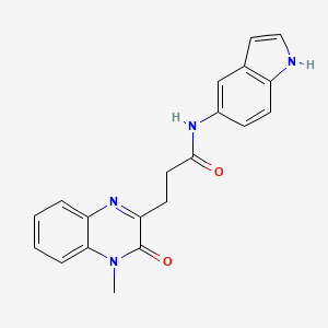 N-(1H-indol-5-yl)-3-(4-methyl-3-oxo-3,4-dihydroquinoxalin-2-yl)propanamide