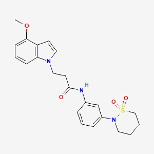 N-[3-(1,1-dioxido-1,2-thiazinan-2-yl)phenyl]-3-(4-methoxy-1H-indol-1-yl)propanamide