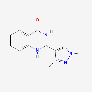 molecular formula C13H14N4O B10979753 2-(1,3-dimethyl-1H-pyrazol-4-yl)-2,3-dihydroquinazolin-4(1H)-one 