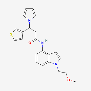 N-[1-(2-methoxyethyl)-1H-indol-4-yl]-3-(1H-pyrrol-1-yl)-3-(thiophen-3-yl)propanamide