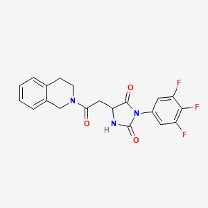 molecular formula C20H16F3N3O3 B10979794 5-[2-(3,4-dihydroisoquinolin-2(1H)-yl)-2-oxoethyl]-3-(3,4,5-trifluorophenyl)imidazolidine-2,4-dione 