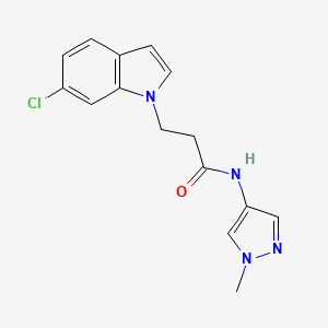 molecular formula C15H15ClN4O B10979795 3-(6-chloro-1H-indol-1-yl)-N-(1-methyl-1H-pyrazol-4-yl)propanamide 