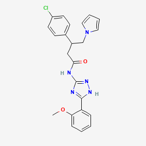 3-(4-chlorophenyl)-N-[3-(2-methoxyphenyl)-1H-1,2,4-triazol-5-yl]-4-(1H-pyrrol-1-yl)butanamide