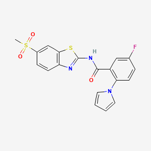 5-fluoro-N-[(2Z)-6-(methylsulfonyl)-1,3-benzothiazol-2(3H)-ylidene]-2-(1H-pyrrol-1-yl)benzamide