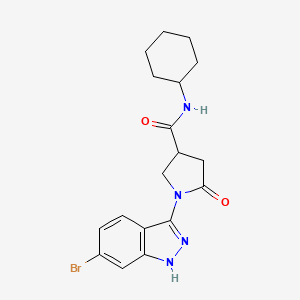 1-(6-bromo-1H-indazol-3-yl)-N-cyclohexyl-5-oxopyrrolidine-3-carboxamide