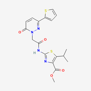 methyl 2-({[6-oxo-3-(thiophen-2-yl)pyridazin-1(6H)-yl]acetyl}amino)-5-(propan-2-yl)-1,3-thiazole-4-carboxylate