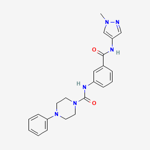 molecular formula C22H24N6O2 B10979923 N-{3-[(1-methyl-1H-pyrazol-4-yl)carbamoyl]phenyl}-4-phenylpiperazine-1-carboxamide 